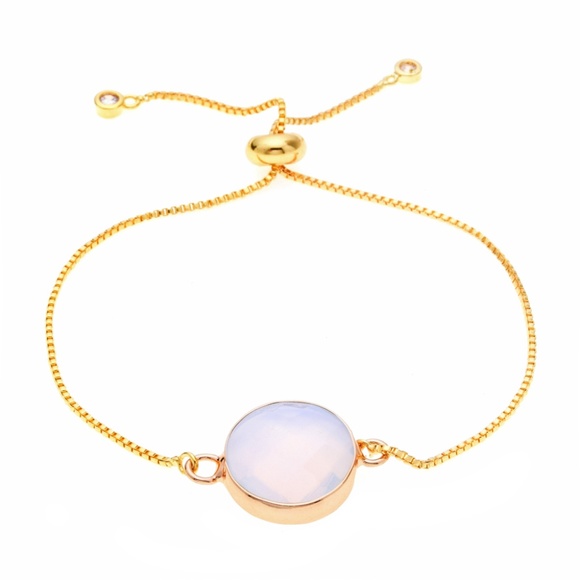 The Midnight Fig Jewelry - Gold and Opalite Druzy bracelet boho